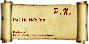 Palik Nóra névjegykártya